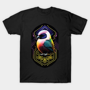 realistic feathers of a bird on a meca background T-Shirt